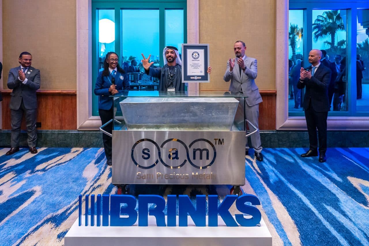 The world's largest silver bar in a secure Brink's vault